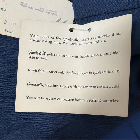 Vtg 70s/80s Vanderbilt Eisenhower Work Jacket Blue USA Made Zepel Mens Small NOS - Picture 10 of 16